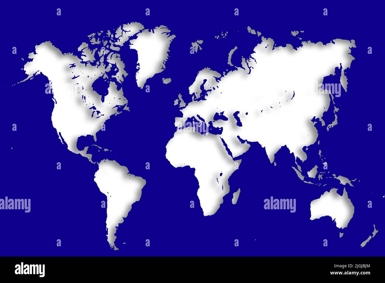 World Map with different Colours an Shape Bavaria Germany Stock Photo