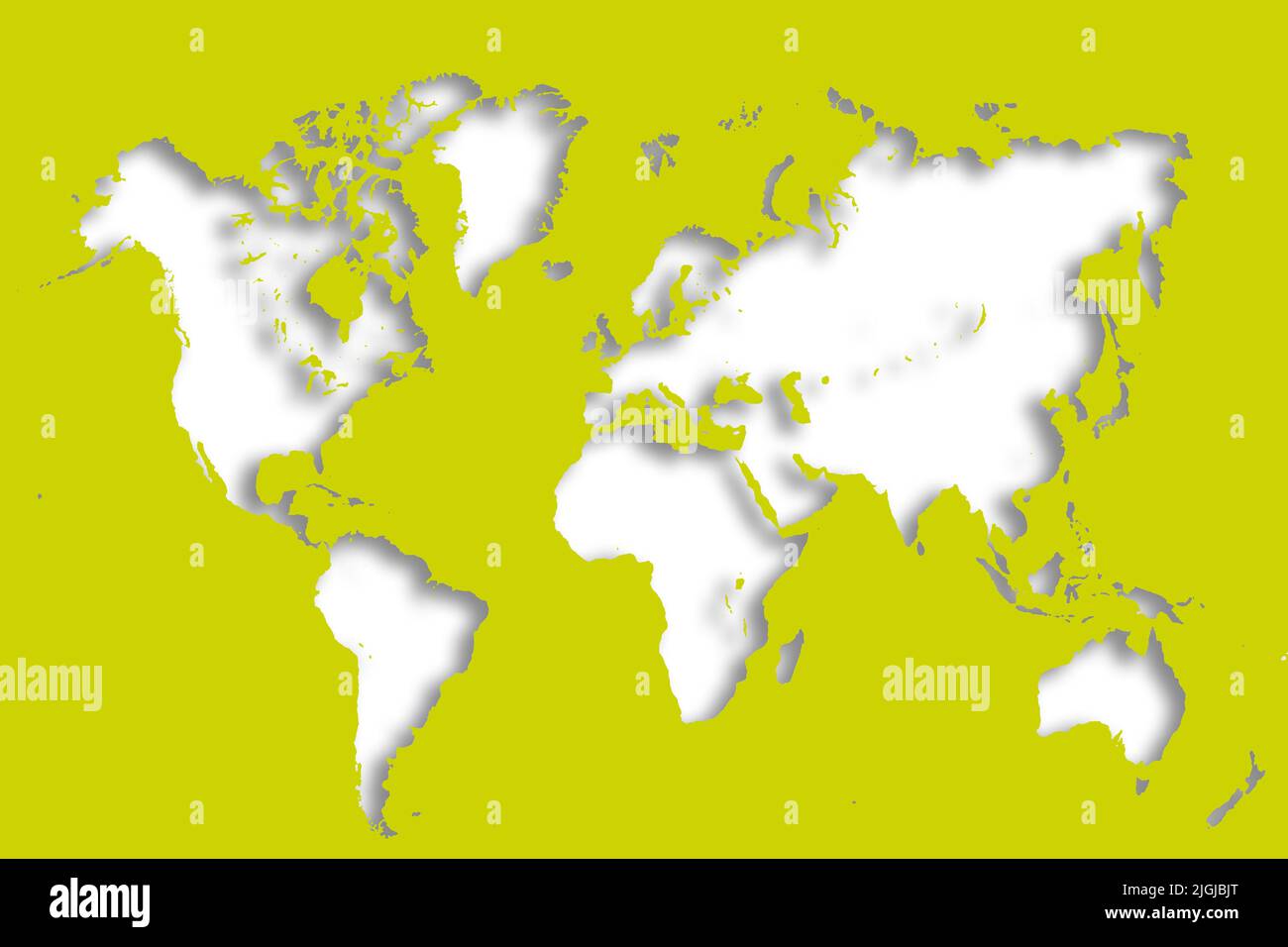 World Map with different Colours an Shape Bavaria Germany Stock Photo