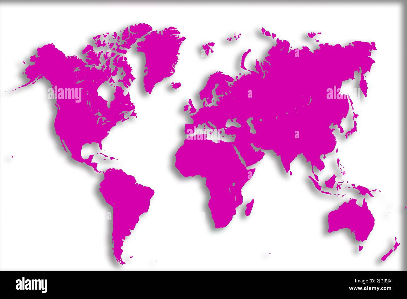 World Map with different Colours an Shape Bavaria Germany Stock Photo