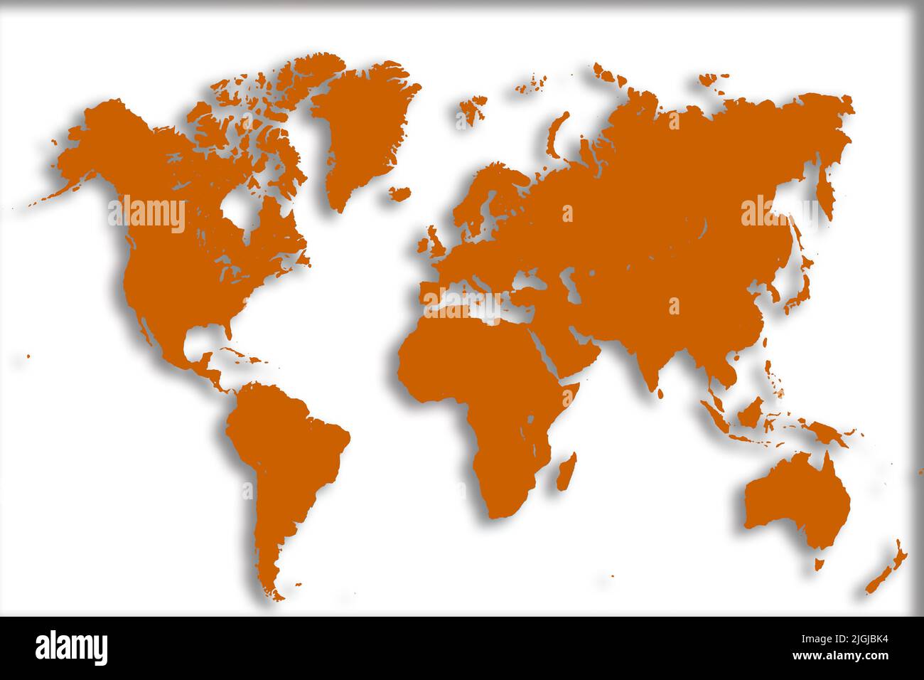 World Map with different Colours an Shape Bavaria Germany Stock Photo