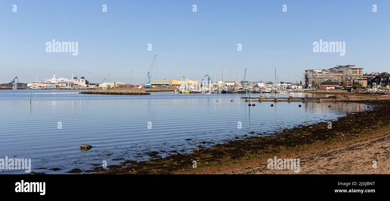 Panoramic View of the Poole Harbour Waterfront Stock Photo
