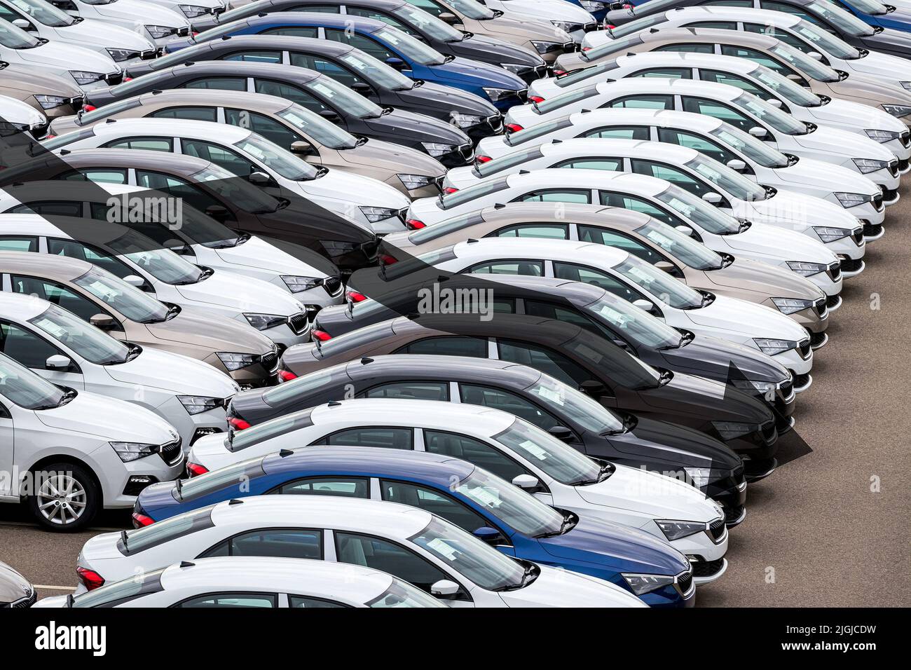 The concept of a decline in car production or prices. Manufacturing
