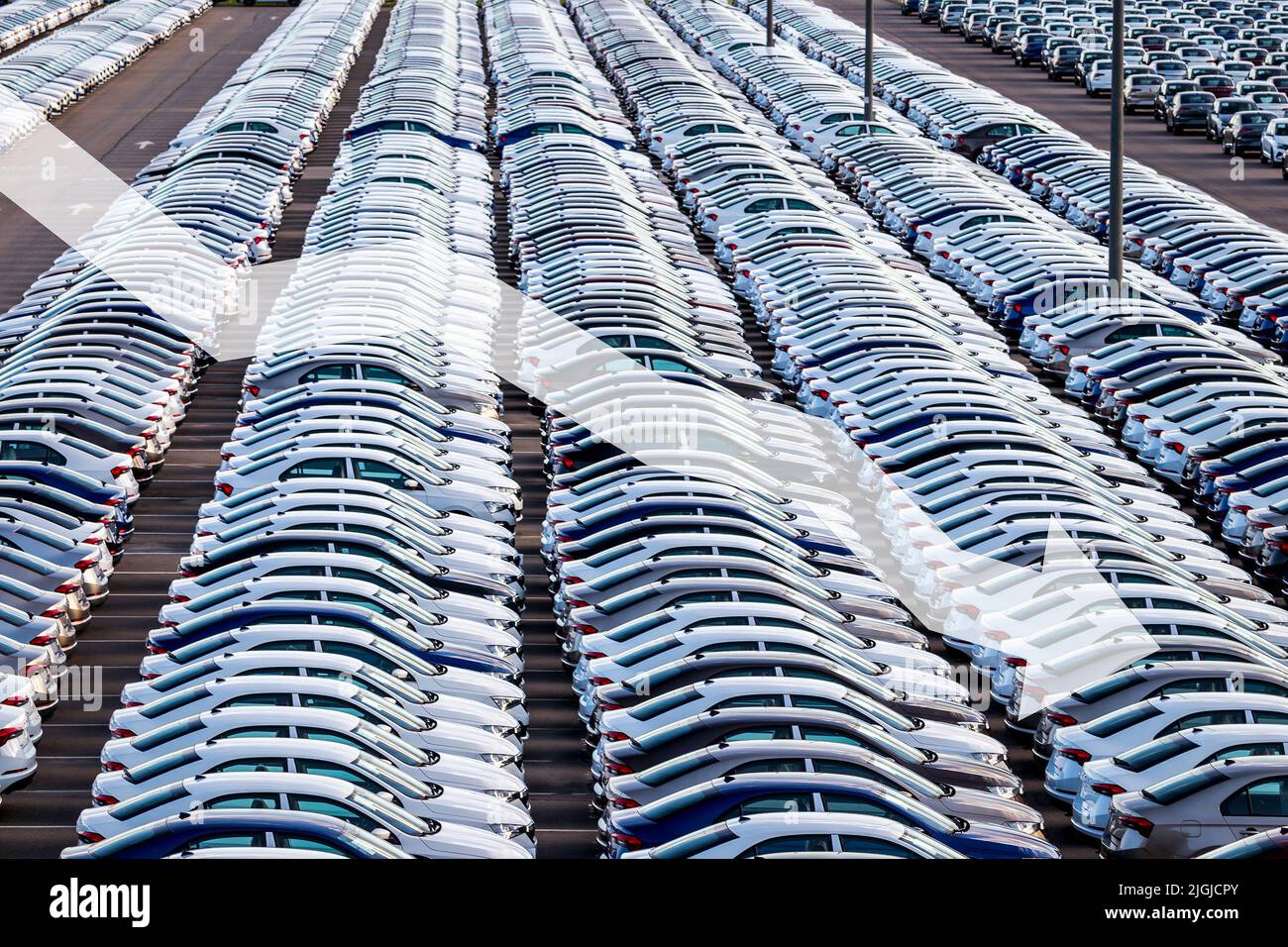 The concept of a decline in car production or prices. Manufacturing