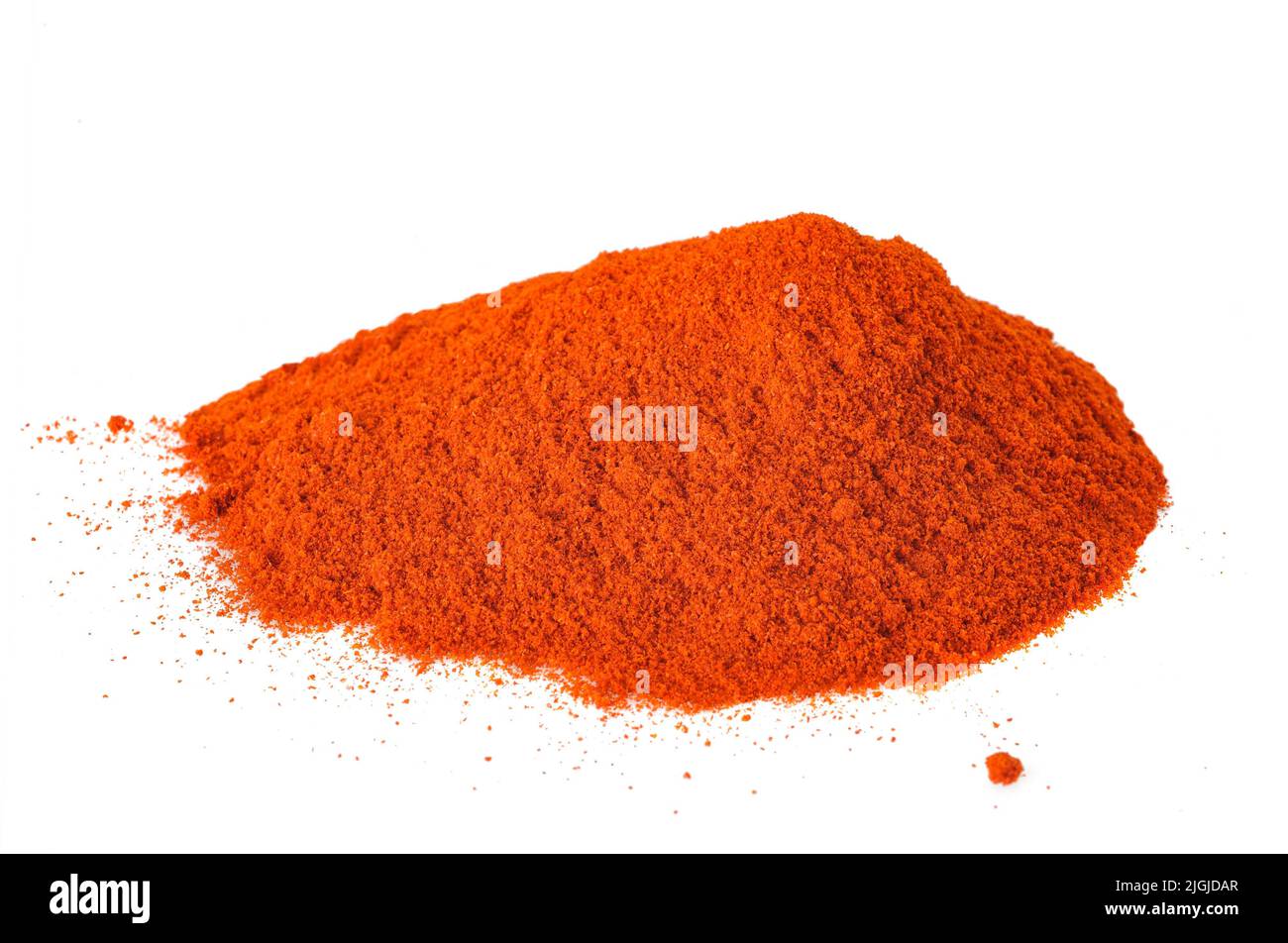 Paprika powder pile isolated on white background Stock Photo