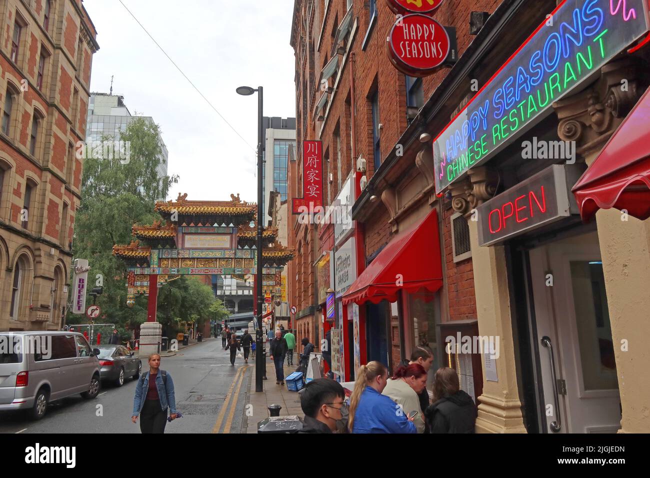 Chinese Restaurants, Happy Seasons,  Manchester Chinatown, 59 Faulkner Street, Manchester. England, UK, M1 4FF Stock Photo