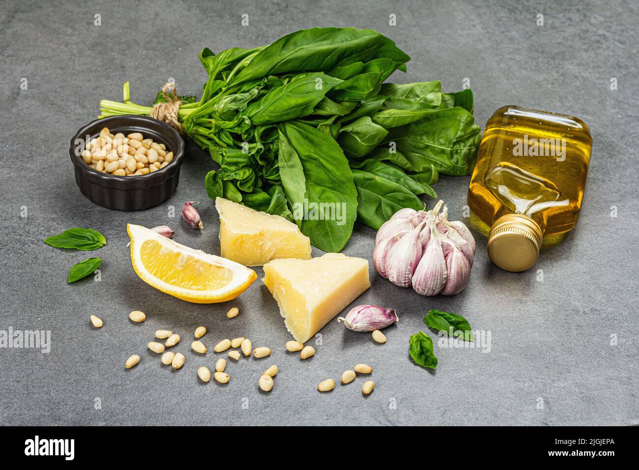 Traditional Ingredients For The Preparation Of Classic Italian Basil traditional-ingredients-for-the-preparation-of-classic-italian-basil