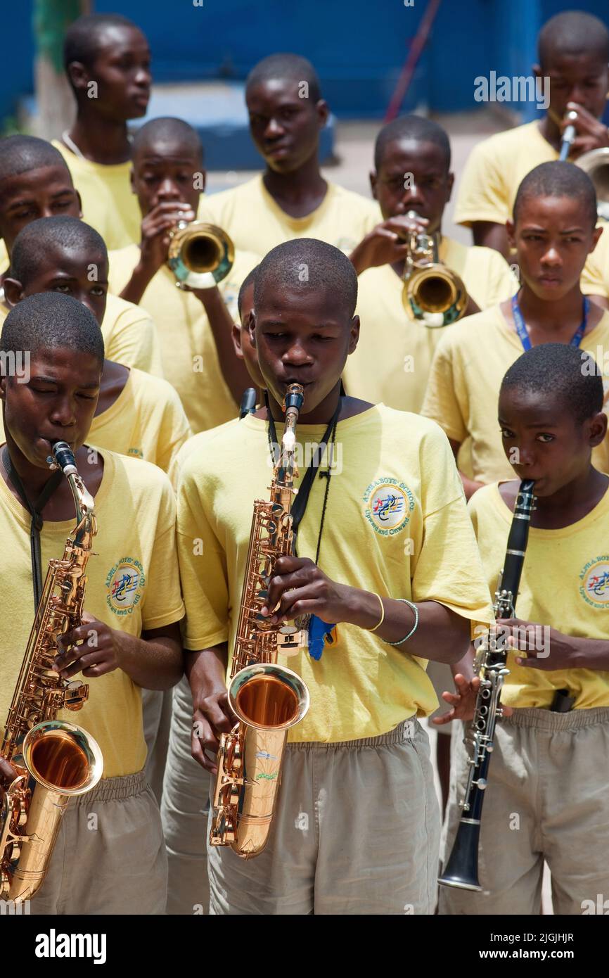 Jamaica, Kingston. The Alpha Boys' School has music lessons and many famous Jamaican musicians came from this school. Stock Photo