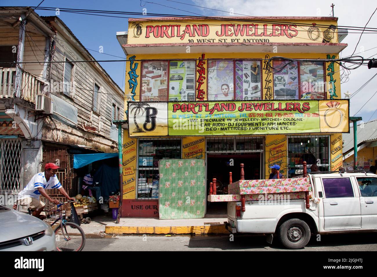Jamaica, shop in mainstreet of Port Antonio Stock Photo Alamy