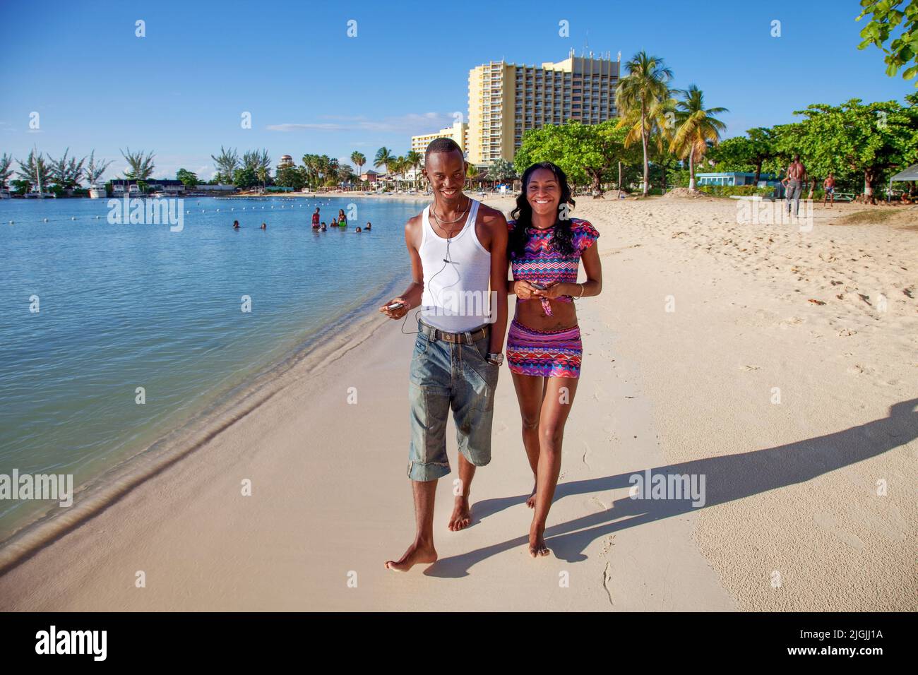 Jamaica, one of the beaches in the northern town Ocho Rios. Stock Photo