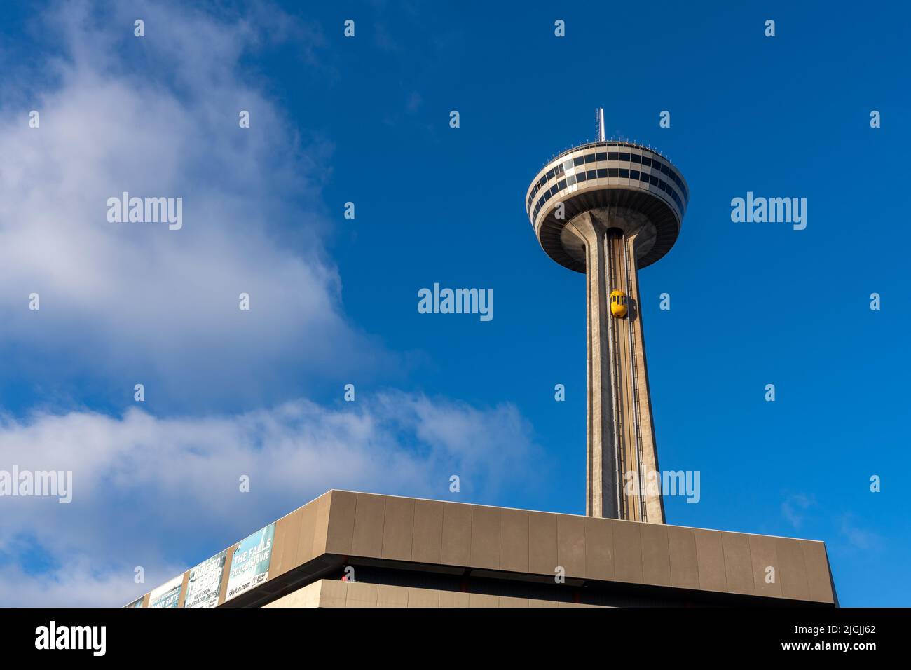 Niagara Falls, Ontario, Canada - December 19 2021 : Skylon Tower observation tower. Stock Photo