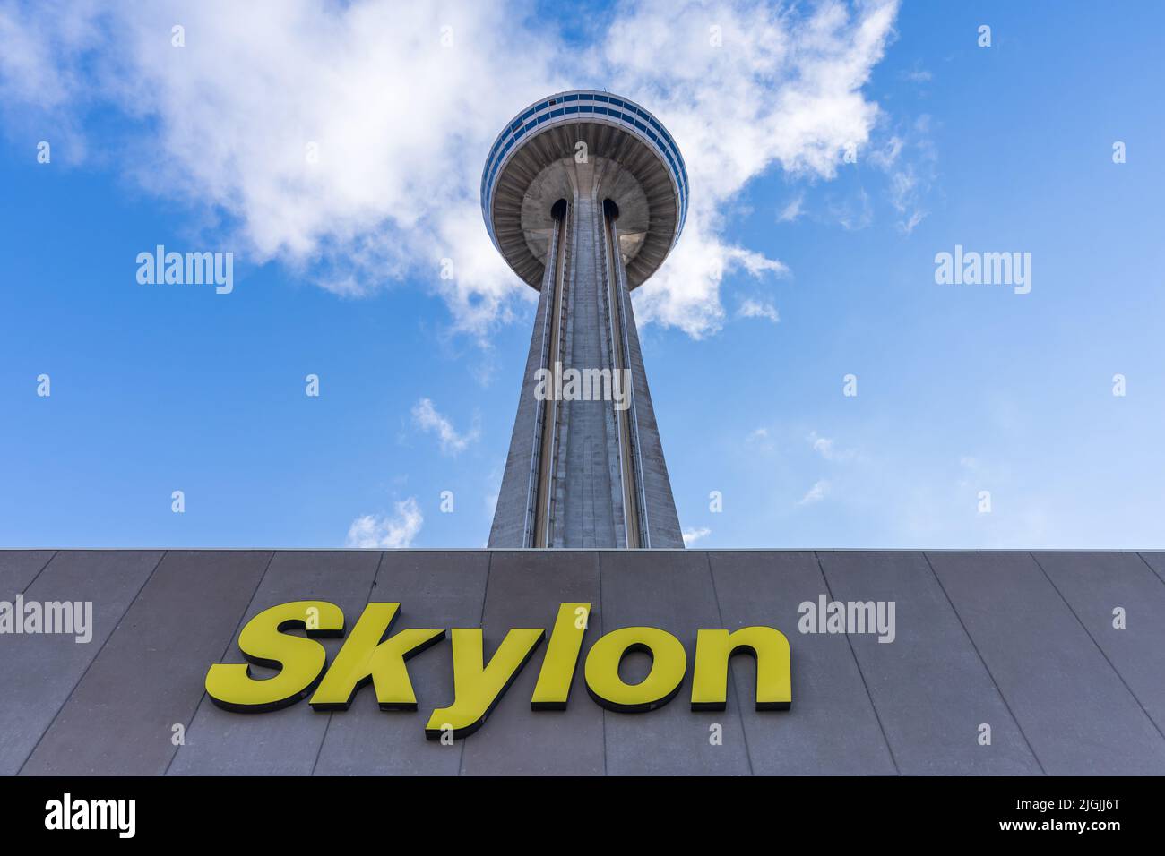 Niagara Falls, Ontario, Canada - December 19 2021 : Skylon Tower observation tower. Stock Photo