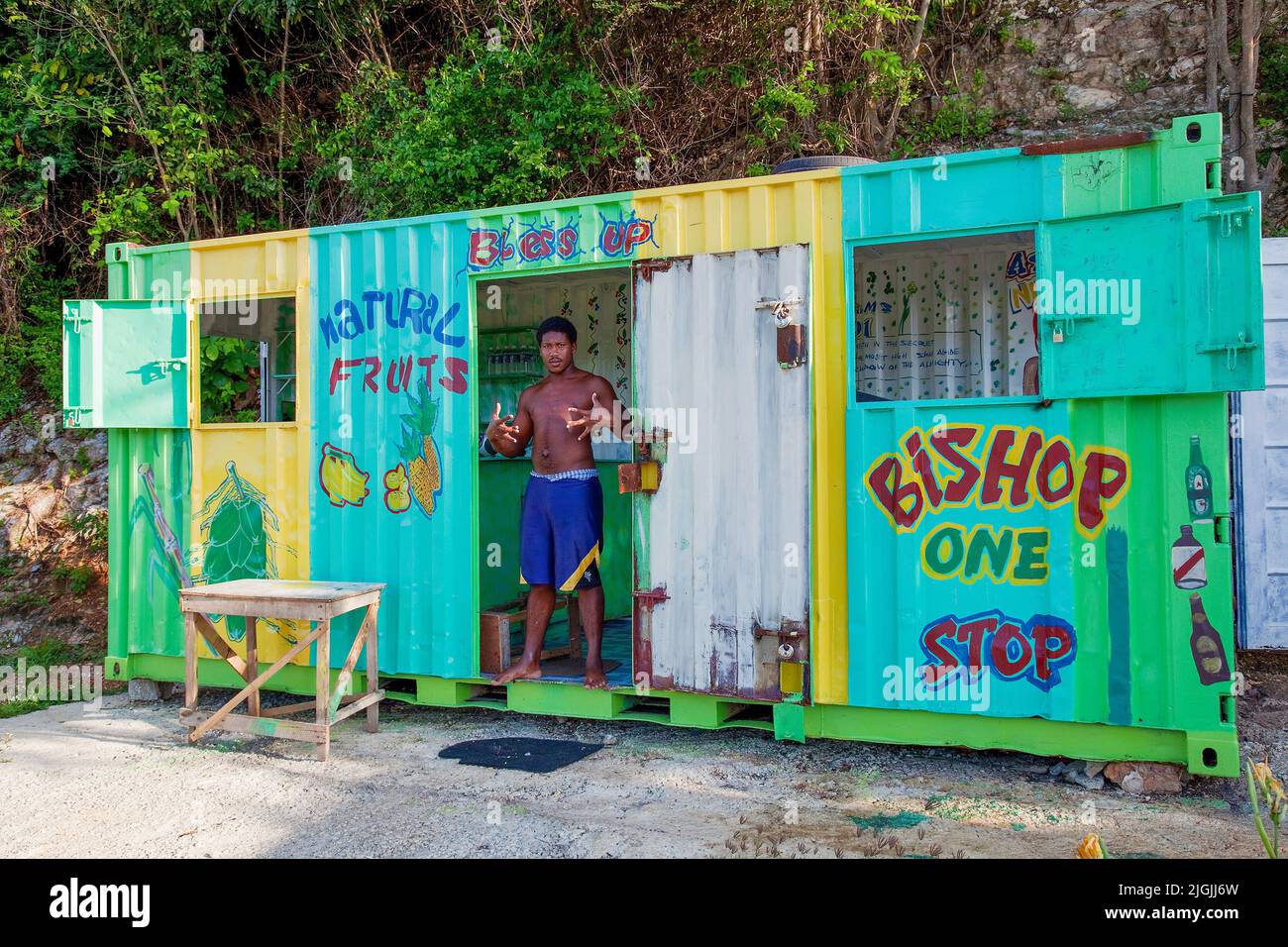 Jamaica, Montego Bay , ship containers are widely used as bars and
