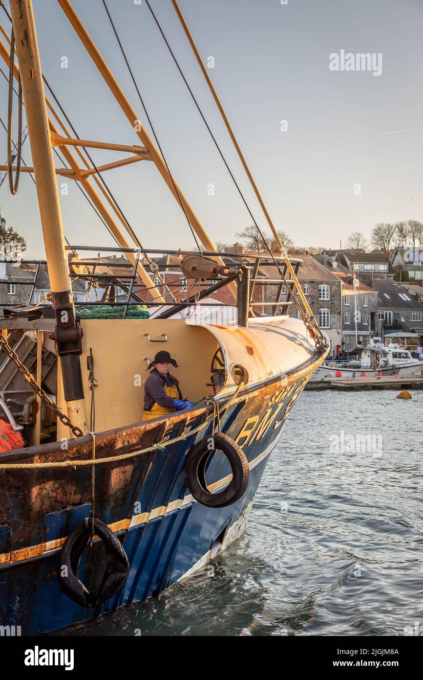 Fishing Boat, Padstow Harbour, Cornwall, England, UK Stock Photo