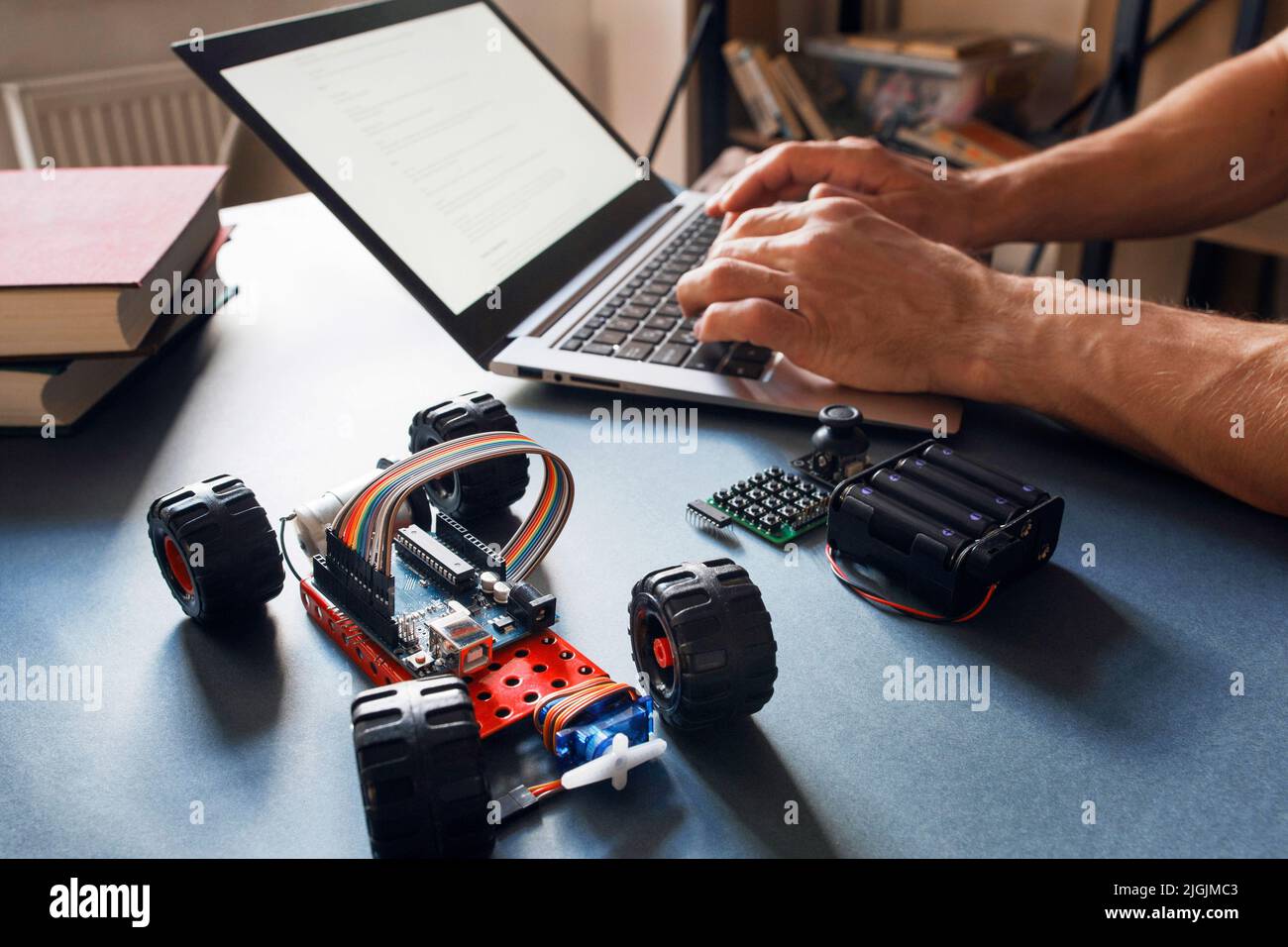 Student doing programming task at college Stock Photo - Alamy