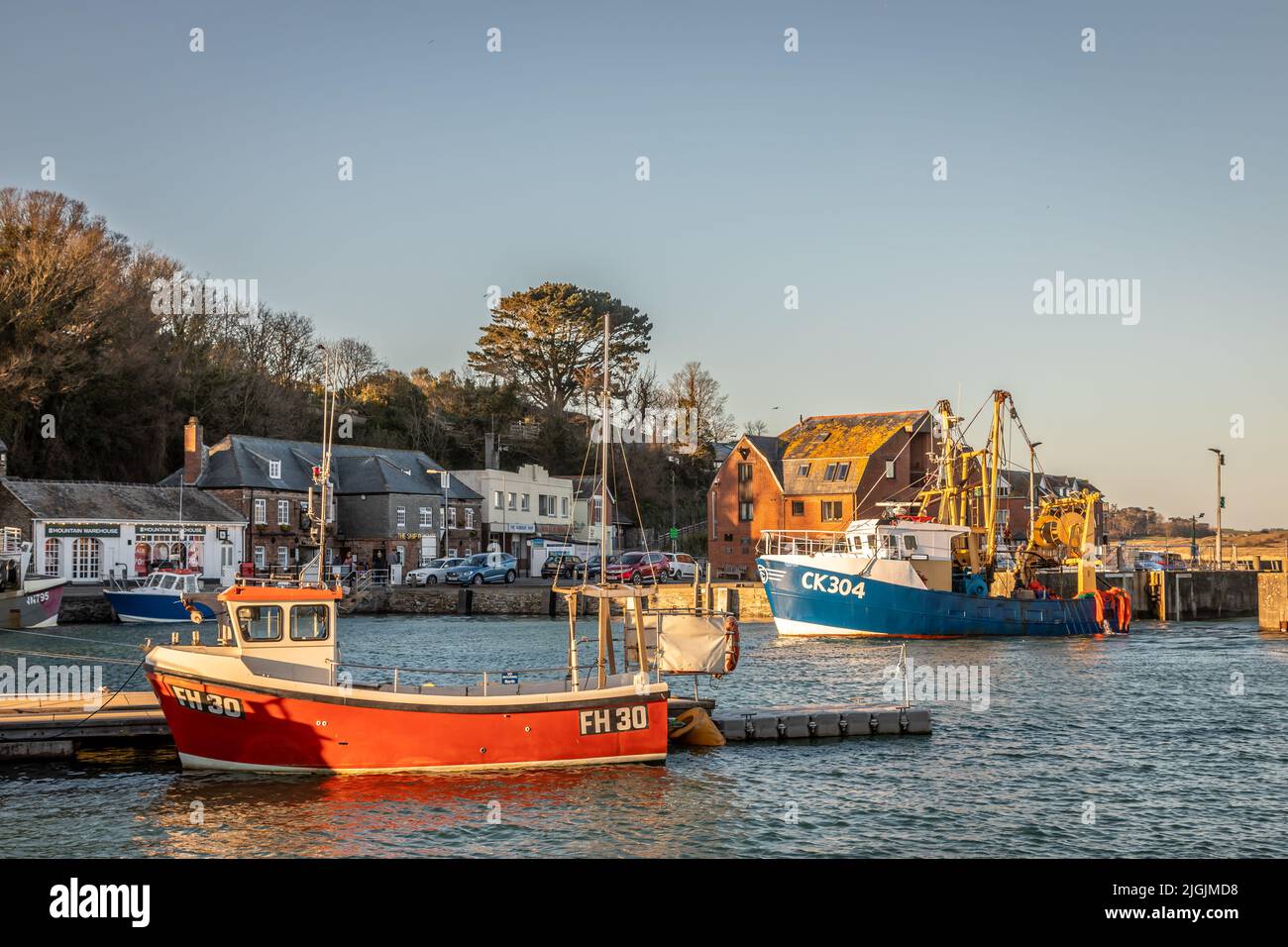 Fishing Boats, Padstow Harbour, Cornwall, England, UK Stock Photo