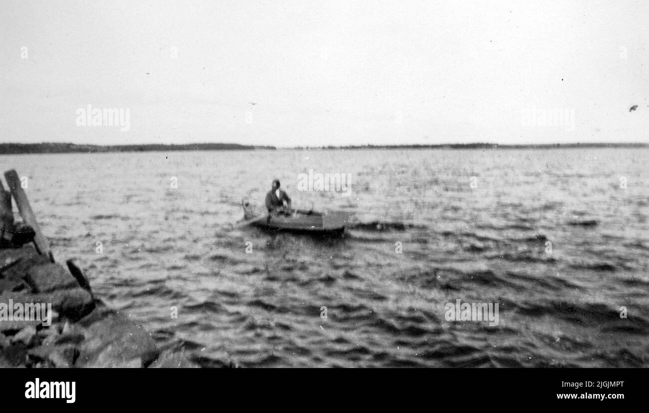 Skärgård Ragnar Jändel (1895-1939) in rowing boat Stock Photo - Alamy