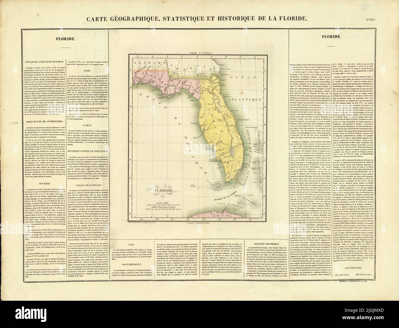1820 map united states hi res stock - French Map Of Florida 1820 By B De Beaupre J Carez 2JGJMXD