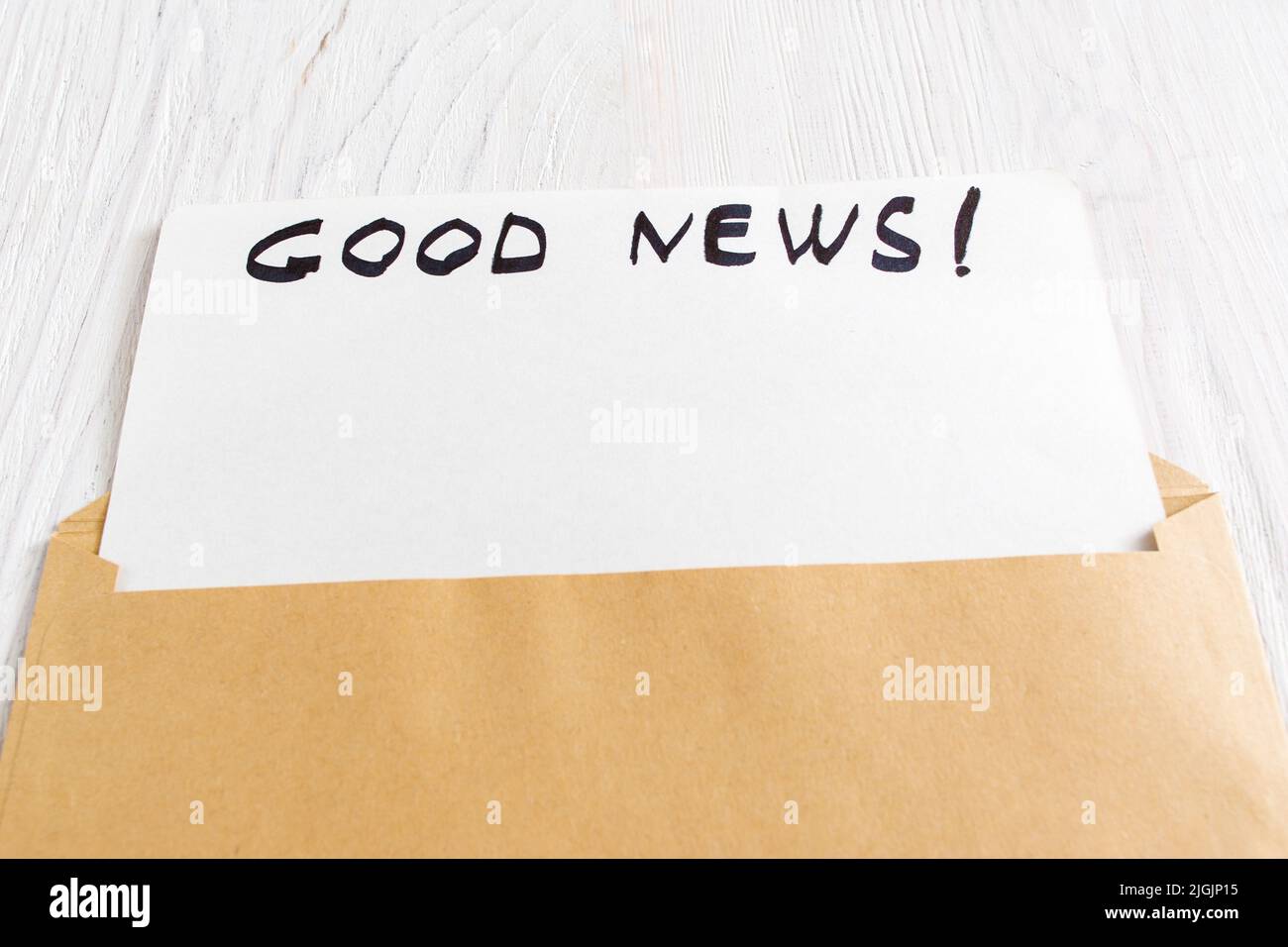 Blank greeting card in brown envelope Stock Photo Alamy