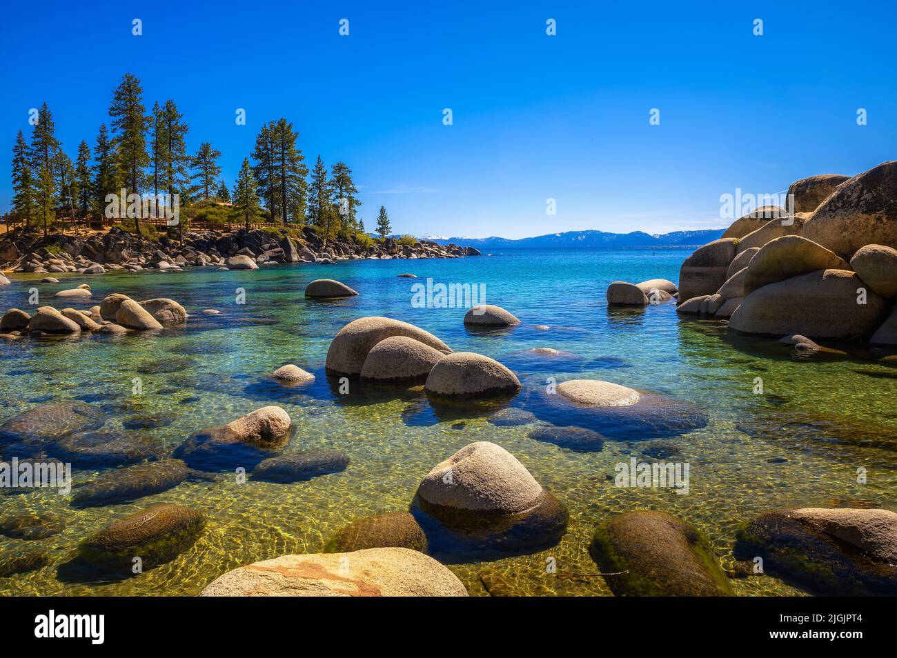 Sand Harbor Beach at Lake Tahoe, Nevada State Park Stock Photo
