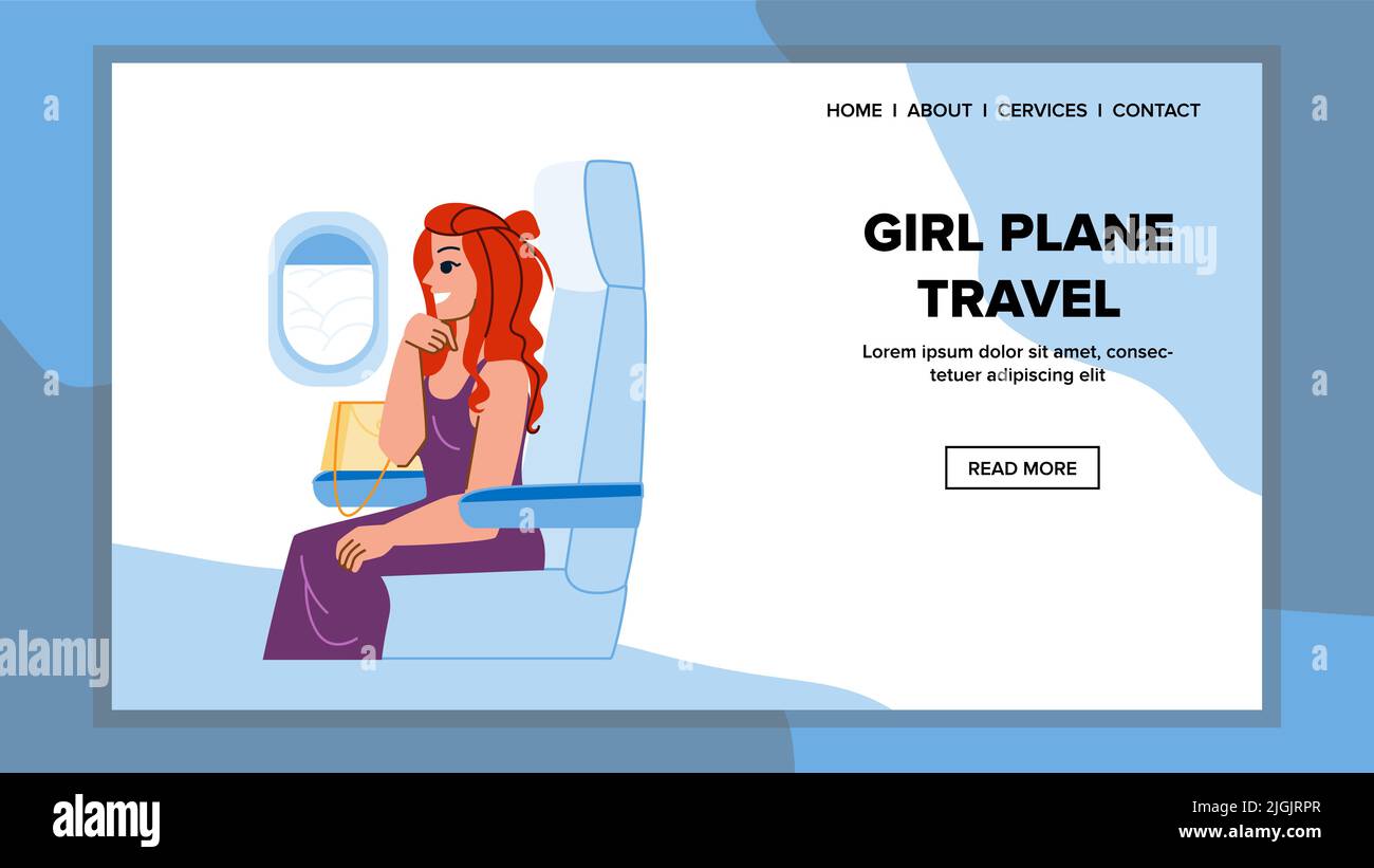 girl plane travel vector Stock Vector Image & Art - Alamy