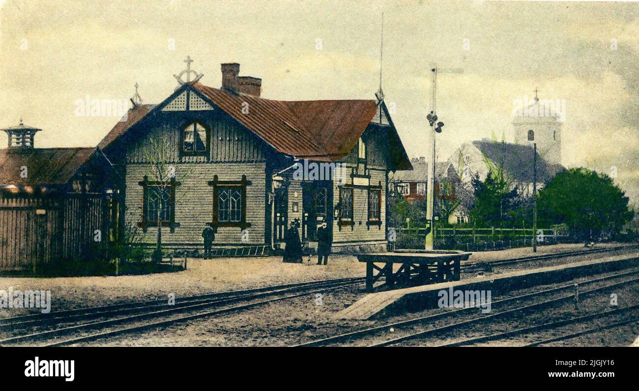 Järnvägsstation Colored photo depicting Jämjö Railway Station