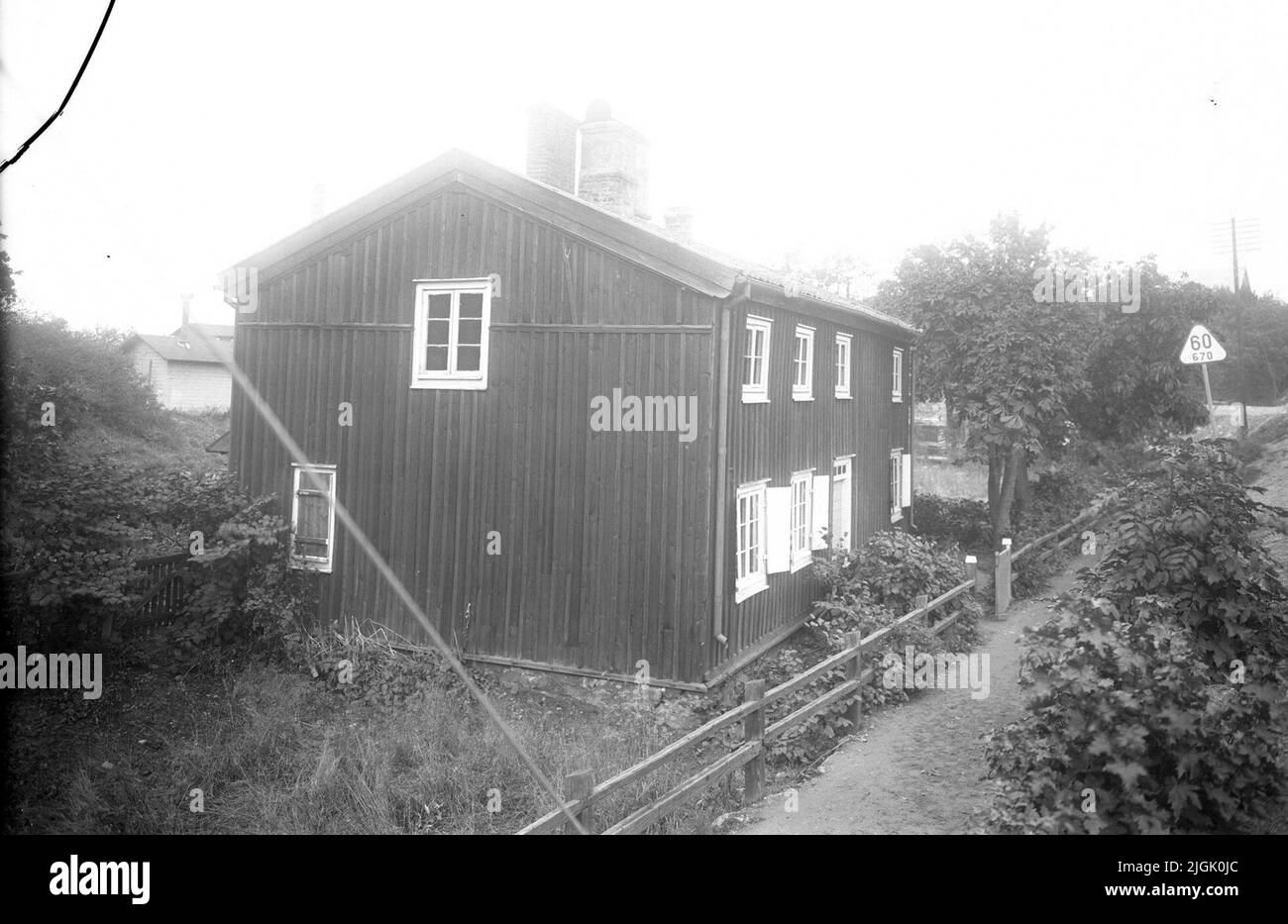 Stuga Kogubbestugan or the gatekeeper's residence, south of Blå Port, Karlskrona.huset was where Sunnavägen is now moving forward. The building is now moved to Mörtsjöåsen. Stock Photo