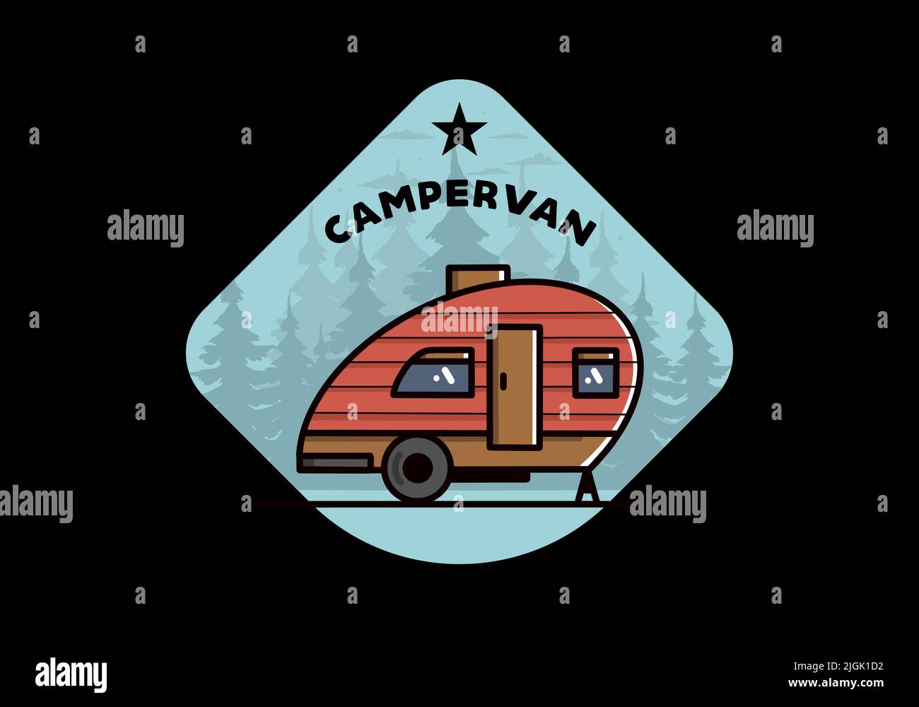 Vintage illustration design of teardrop camper Stock Vector Image & Art ...