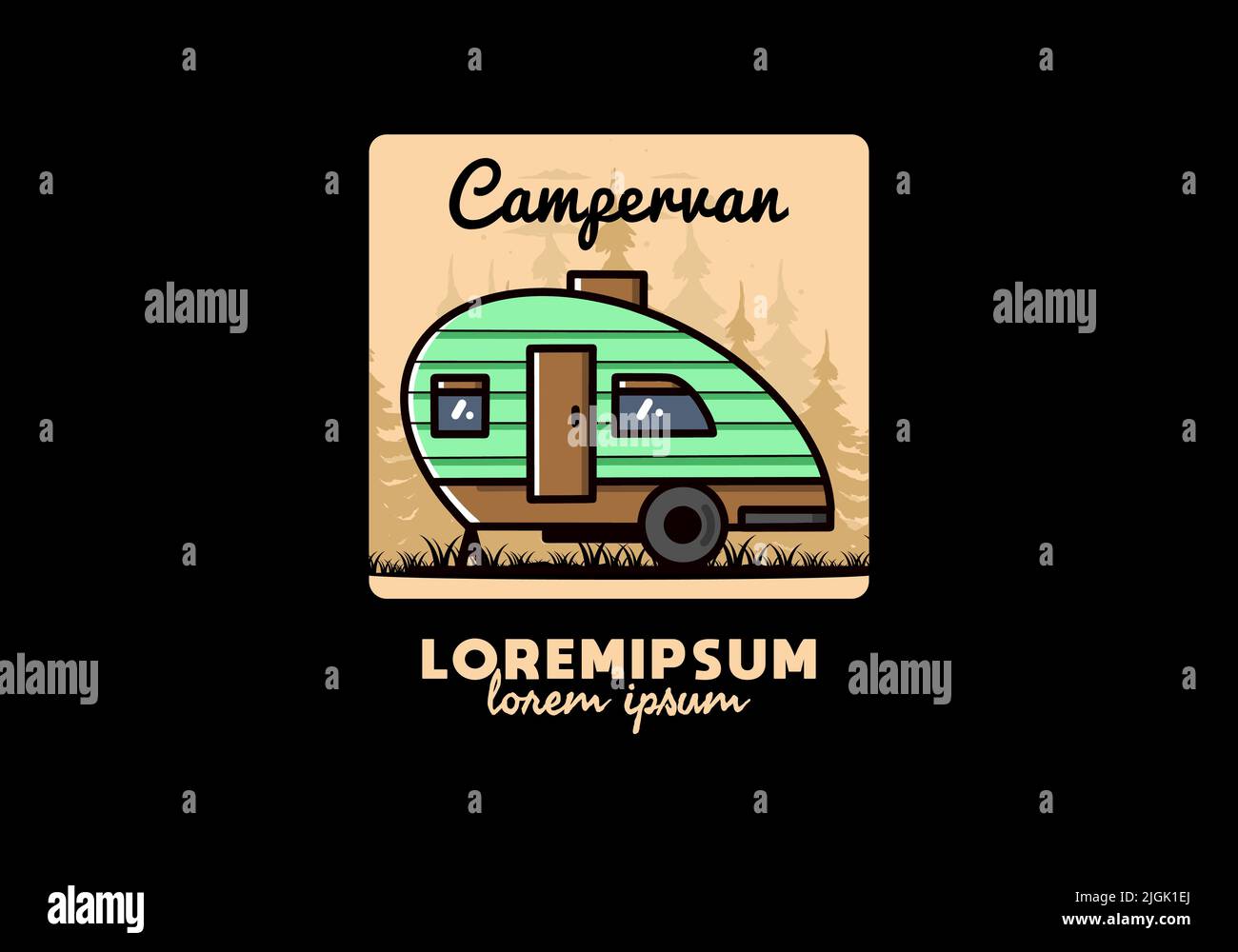 Vintage illustration design of teardrop camper Stock Vector Image & Art ...