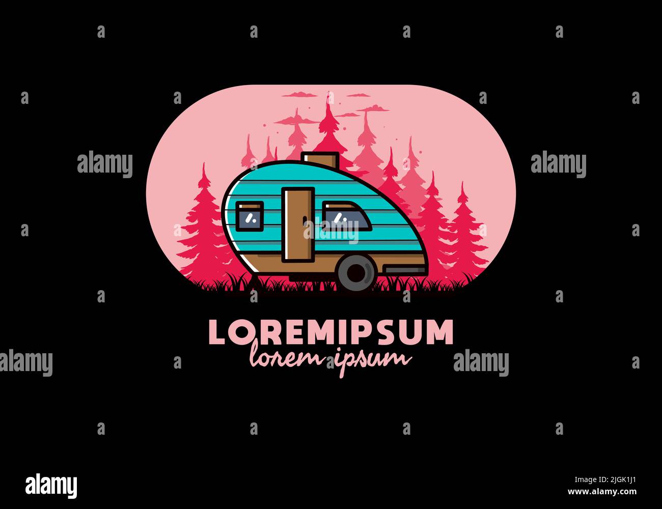 Vintage illustration design of teardrop camper Stock Vector Image & Art ...