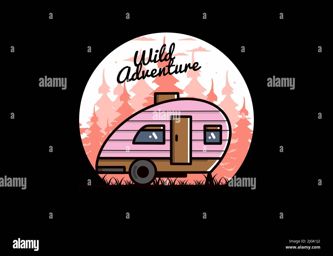 Vintage illustration design of teardrop camper Stock Vector Image & Art ...