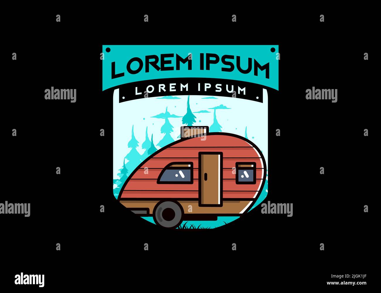 Vintage illustration design of teardrop camper Stock Vector Image & Art ...