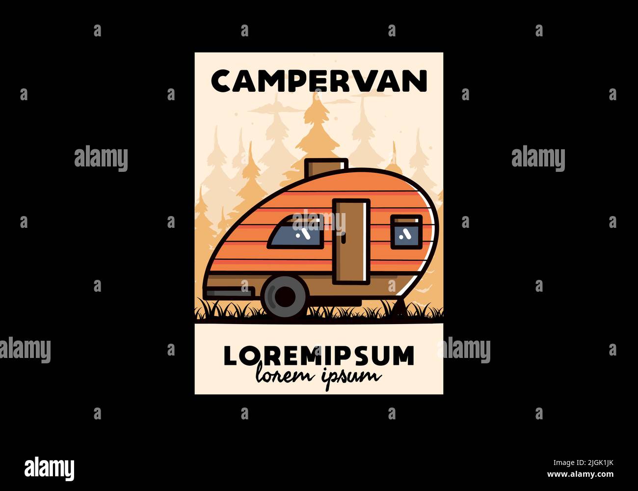 Vintage illustration design of teardrop camper Stock Vector Image & Art ...