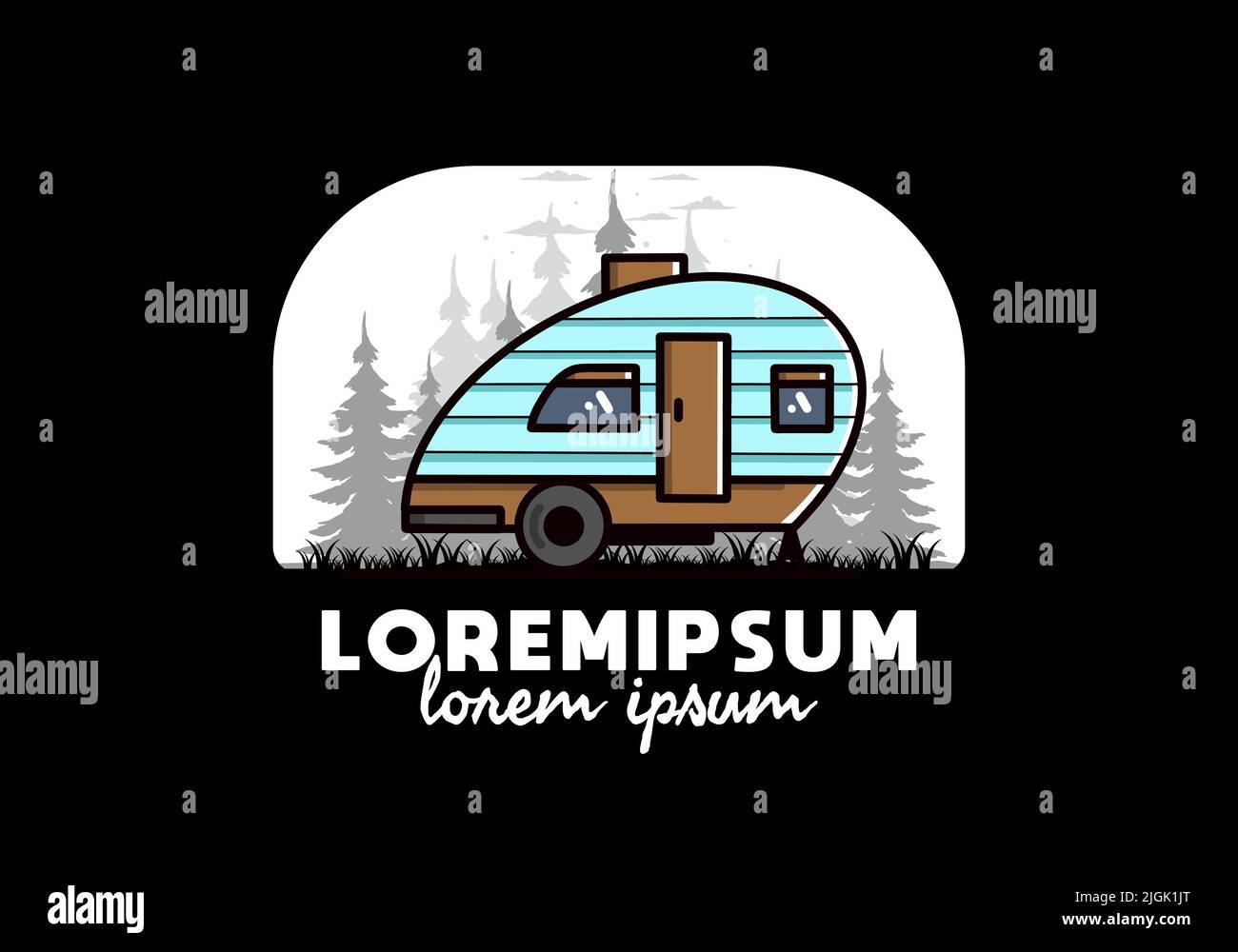 Vintage illustration design of teardrop camper Stock Vector Image & Art ...