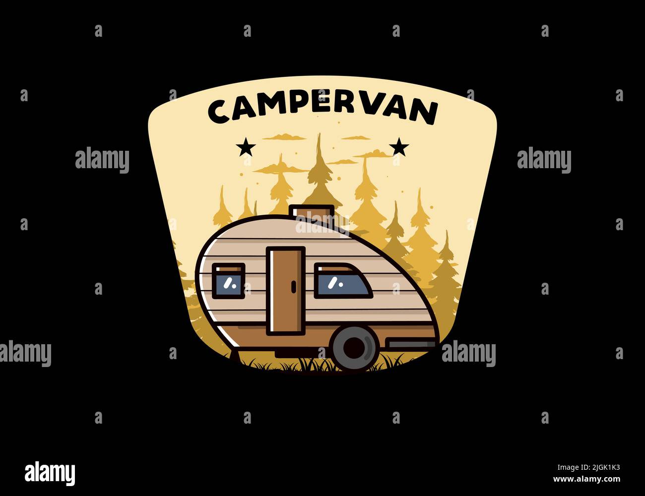 Vintage illustration design of teardrop camper Stock Vector Image & Art ...