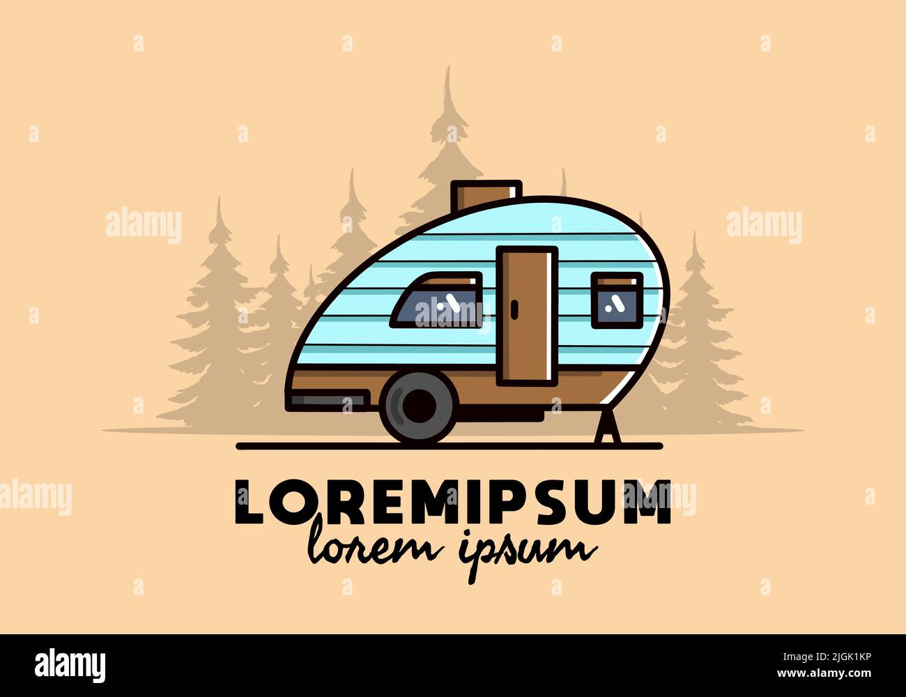 Vintage illustration design of teardrop camper Stock Vector Image & Art ...