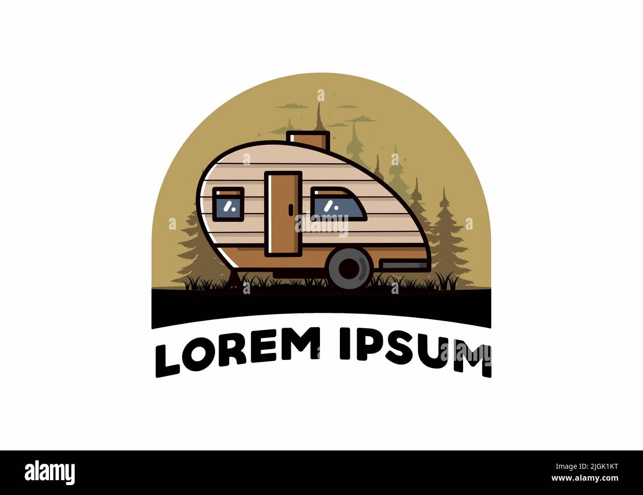 Vintage illustration design of teardrop camper Stock Vector Image & Art ...