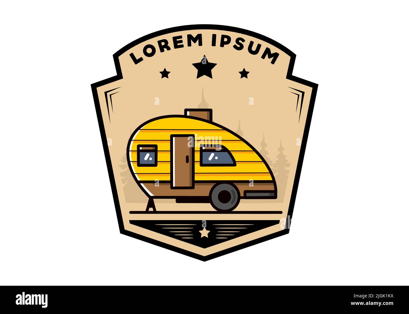 Vintage illustration design of teardrop camper Stock Vector Image & Art ...