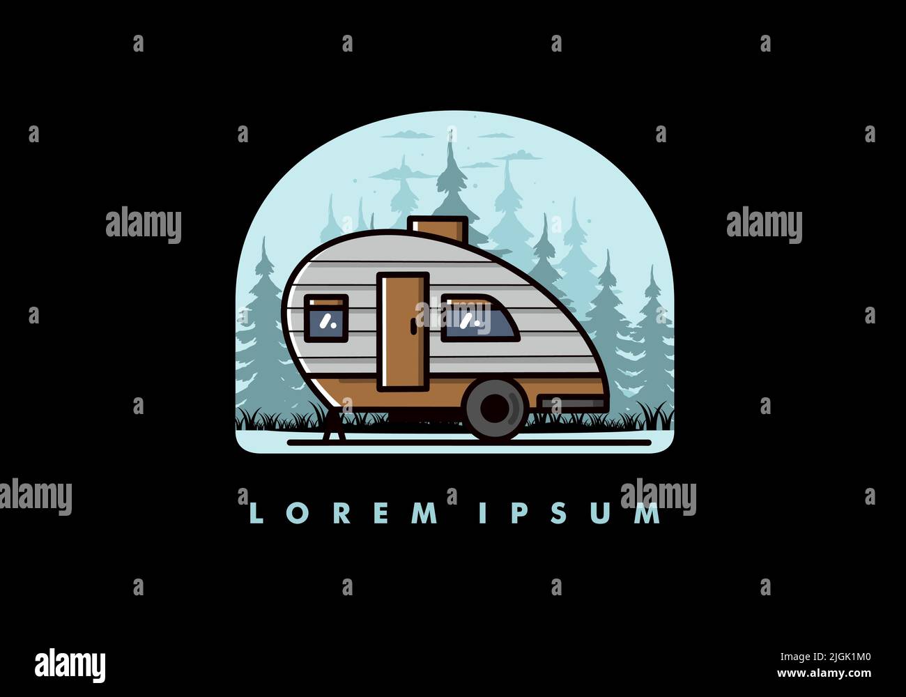 Vintage illustration design of teardrop camper Stock Vector Image & Art ...