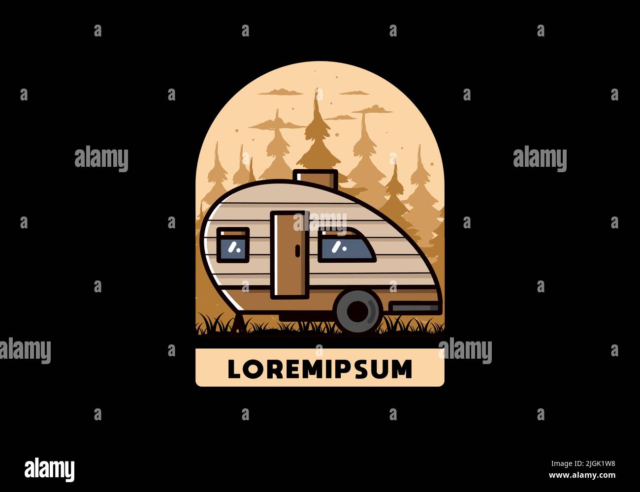 Vintage illustration design of teardrop camper Stock Vector Image & Art ...
