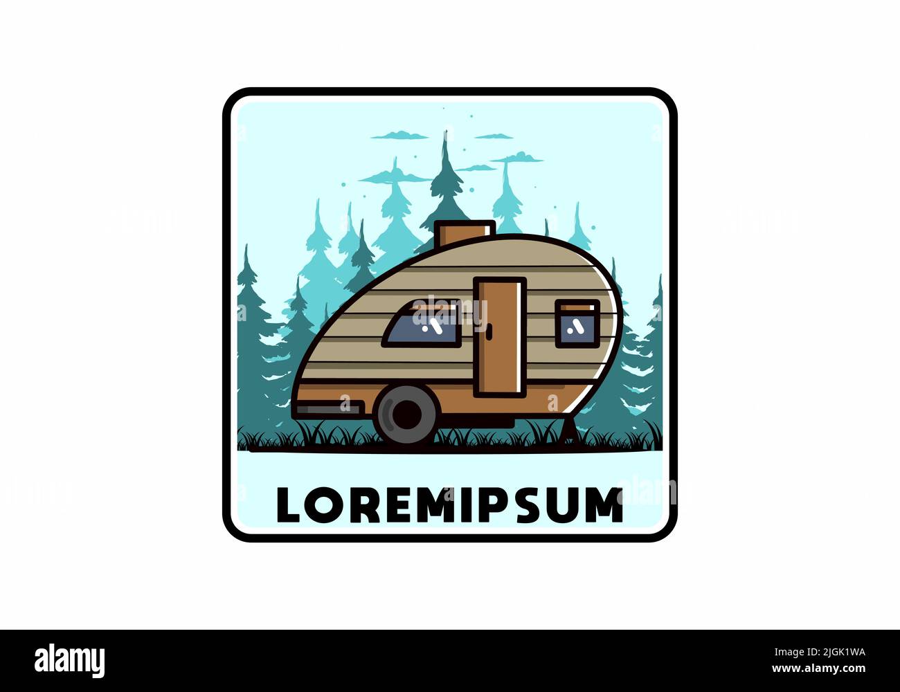Vintage illustration design of teardrop camper Stock Vector Image & Art ...