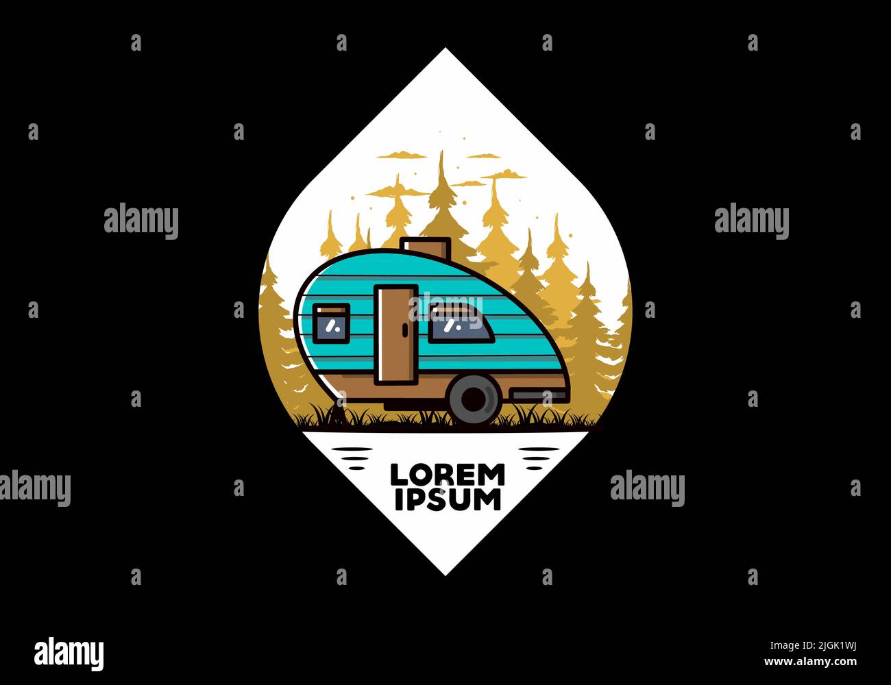 Vintage illustration design of teardrop camper Stock Vector Image & Art ...