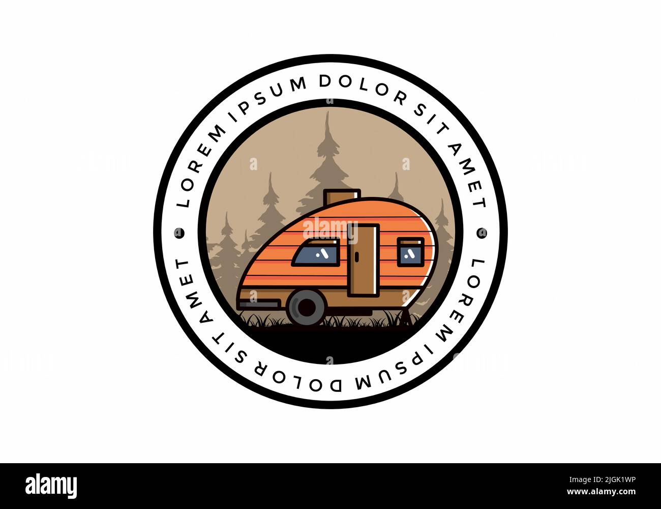 Vintage illustration design of teardrop camper Stock Vector Image & Art ...