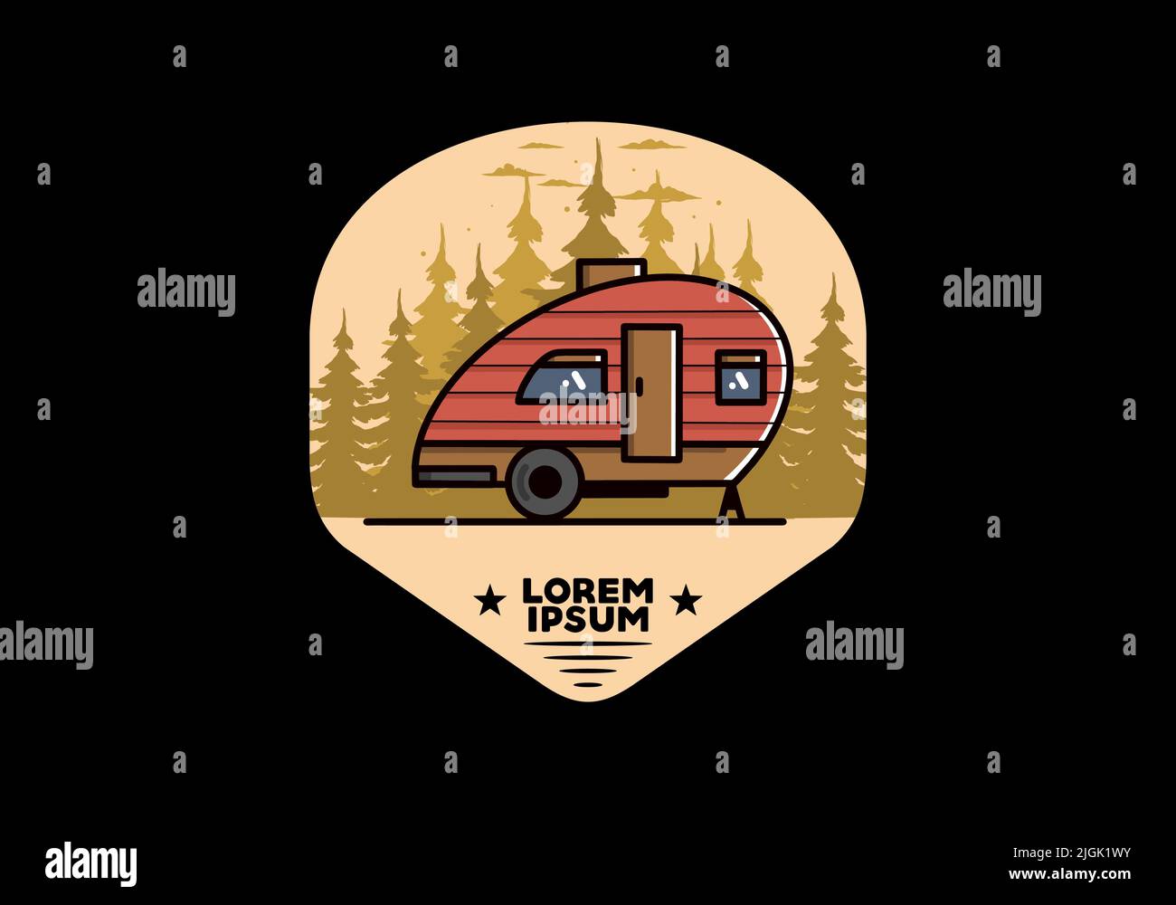 Vintage illustration design of teardrop camper Stock Vector Image & Art ...