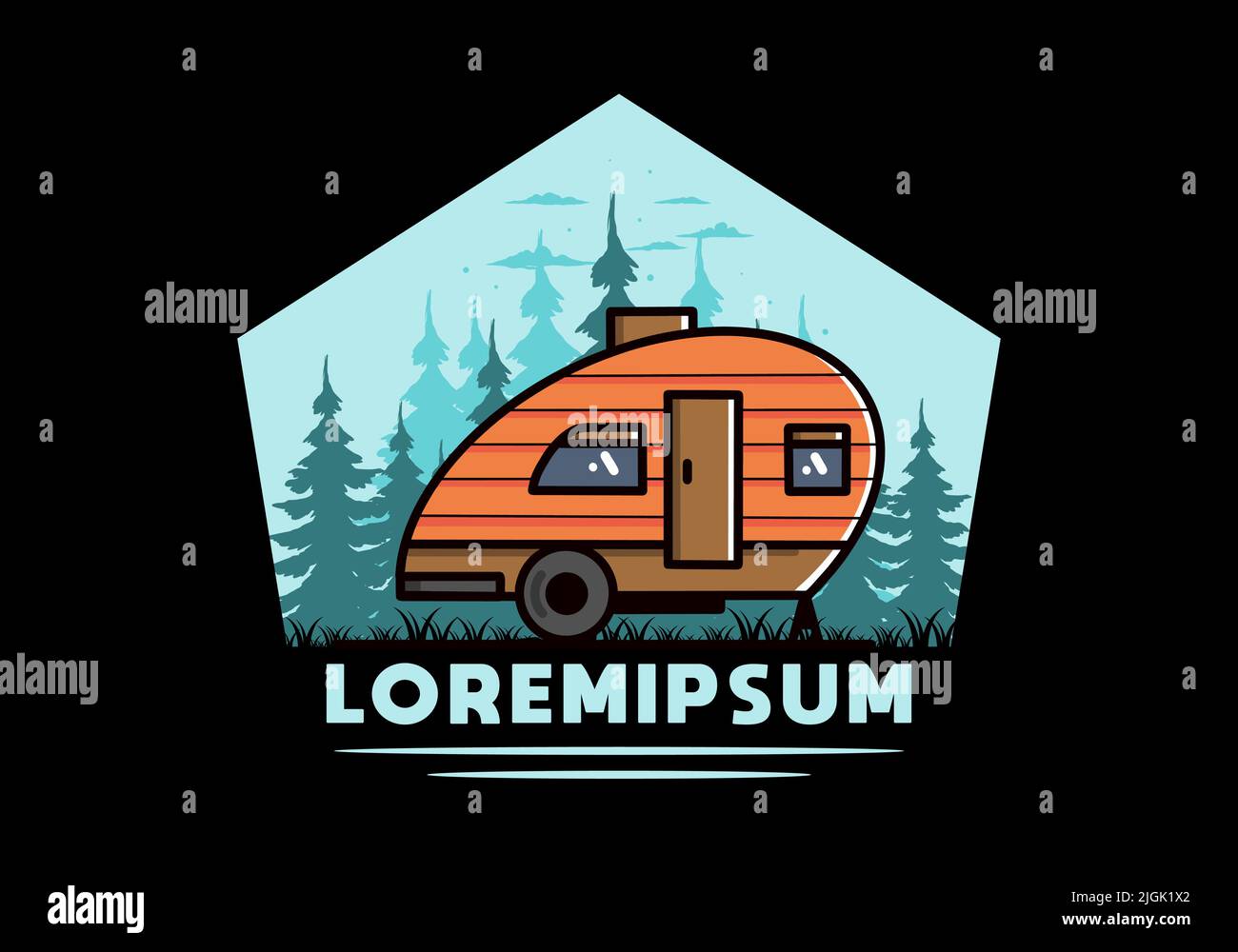 Vintage illustration design of teardrop camper Stock Vector Image & Art ...