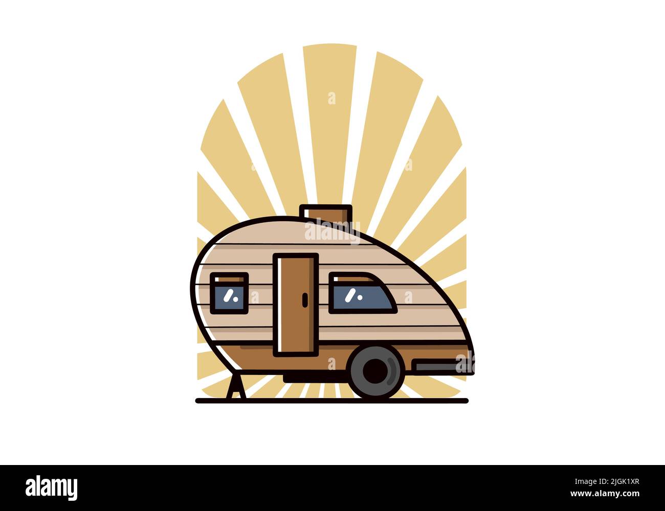 Vintage illustration design of teardrop camper Stock Vector Image & Art ...