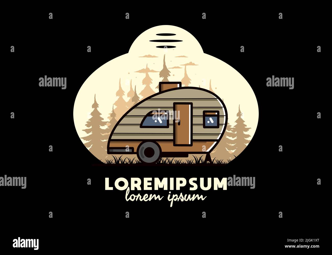 Vintage illustration design of teardrop camper Stock Vector Image & Art ...
