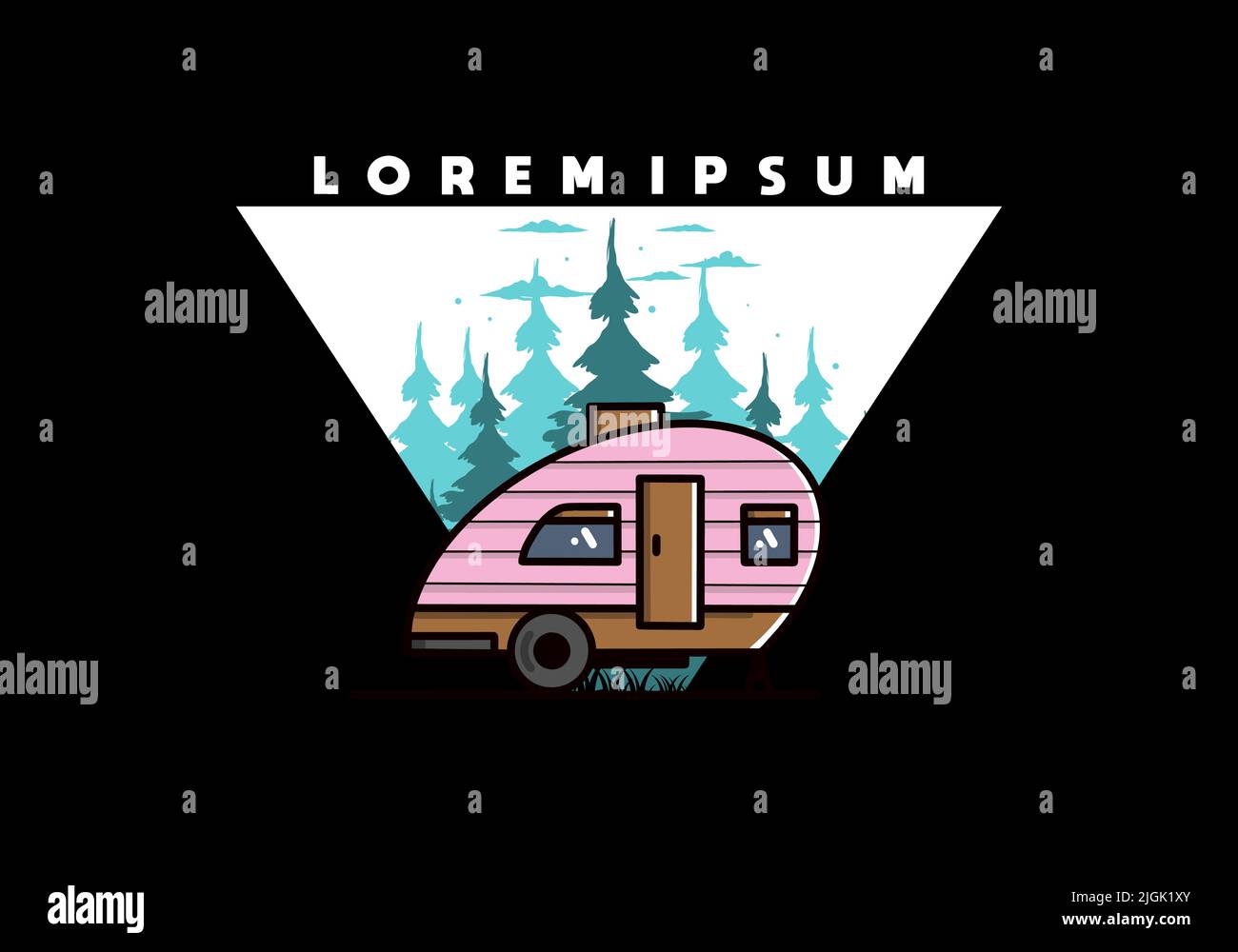 Vintage illustration design of teardrop camper Stock Vector Image & Art ...