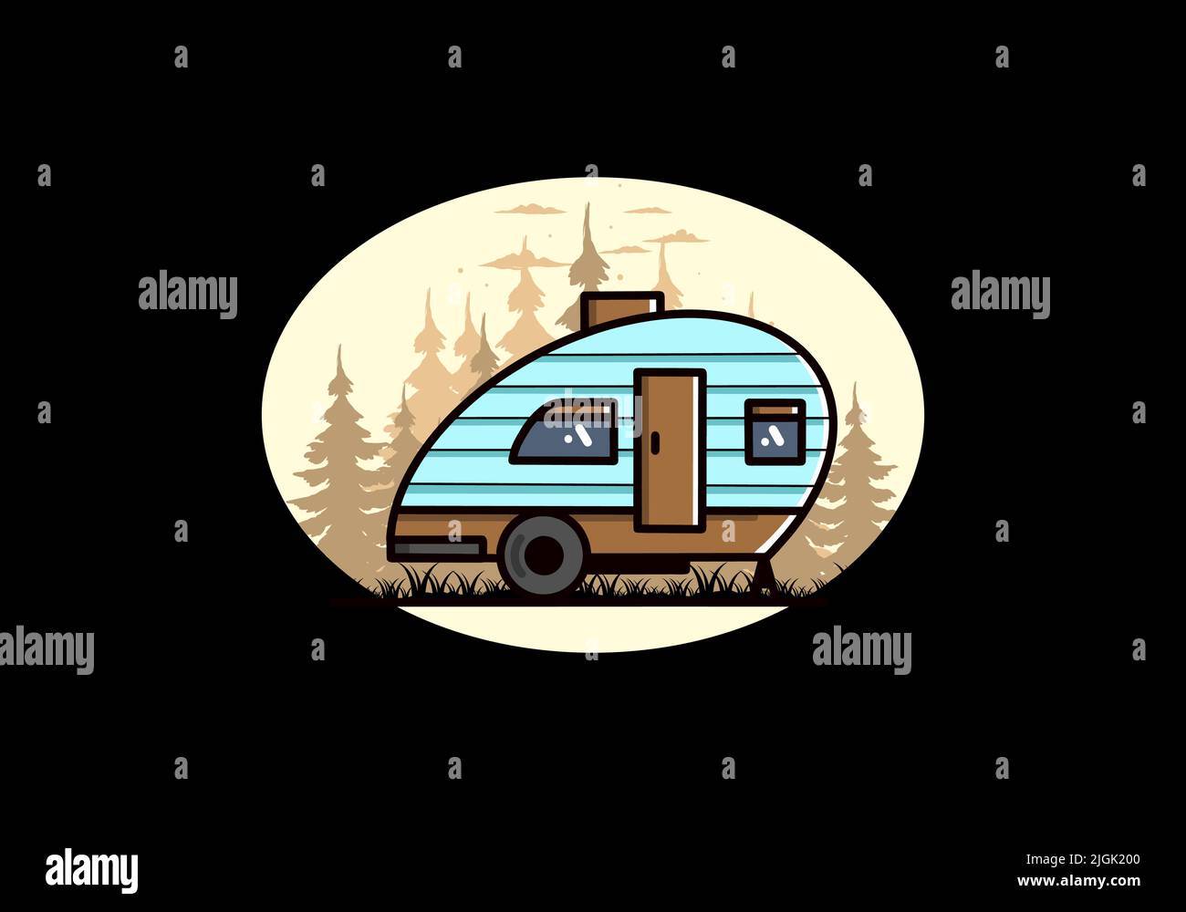 Vintage illustration design of teardrop camper Stock Vector Image & Art ...