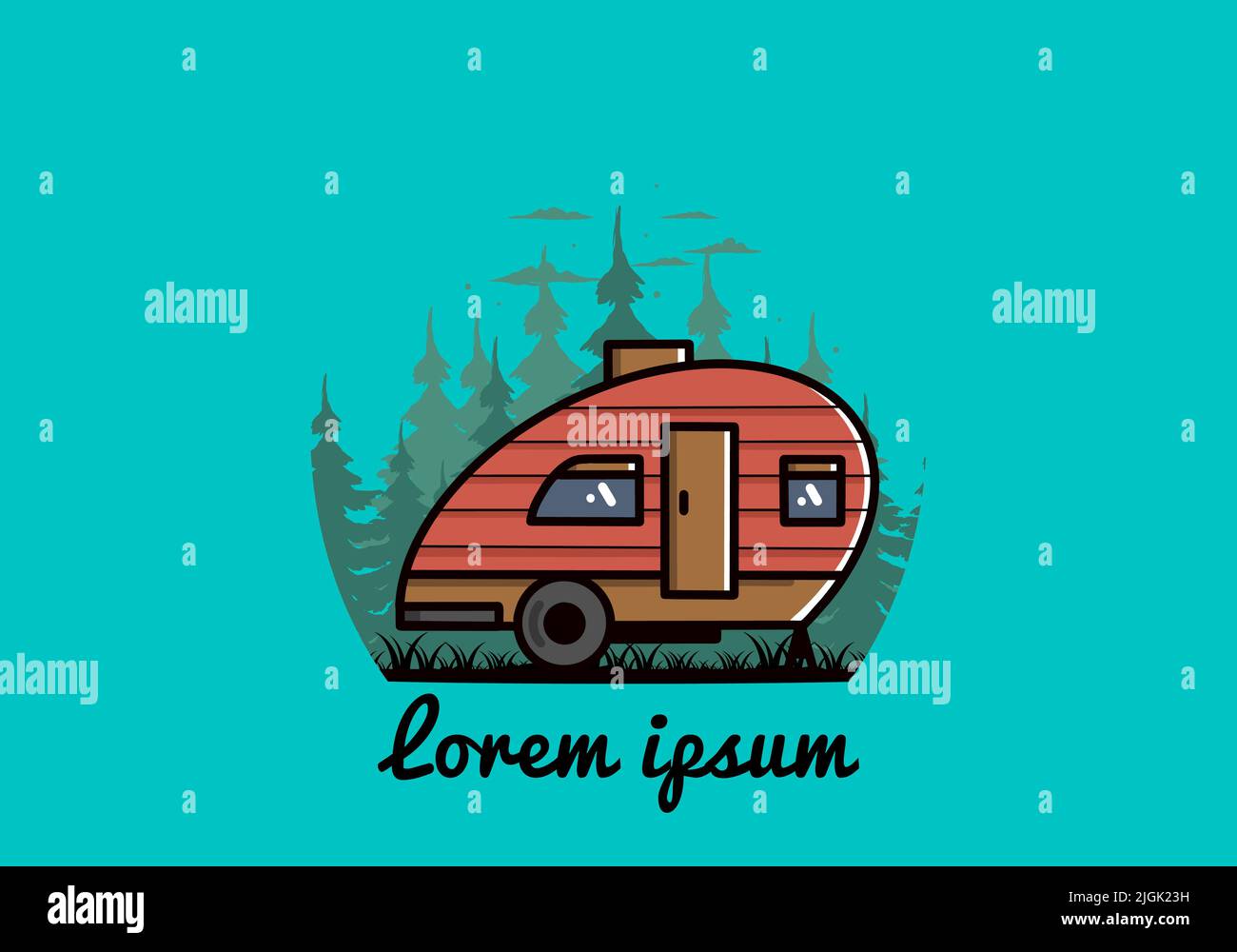 Vintage illustration design of teardrop camper Stock Vector Image & Art ...