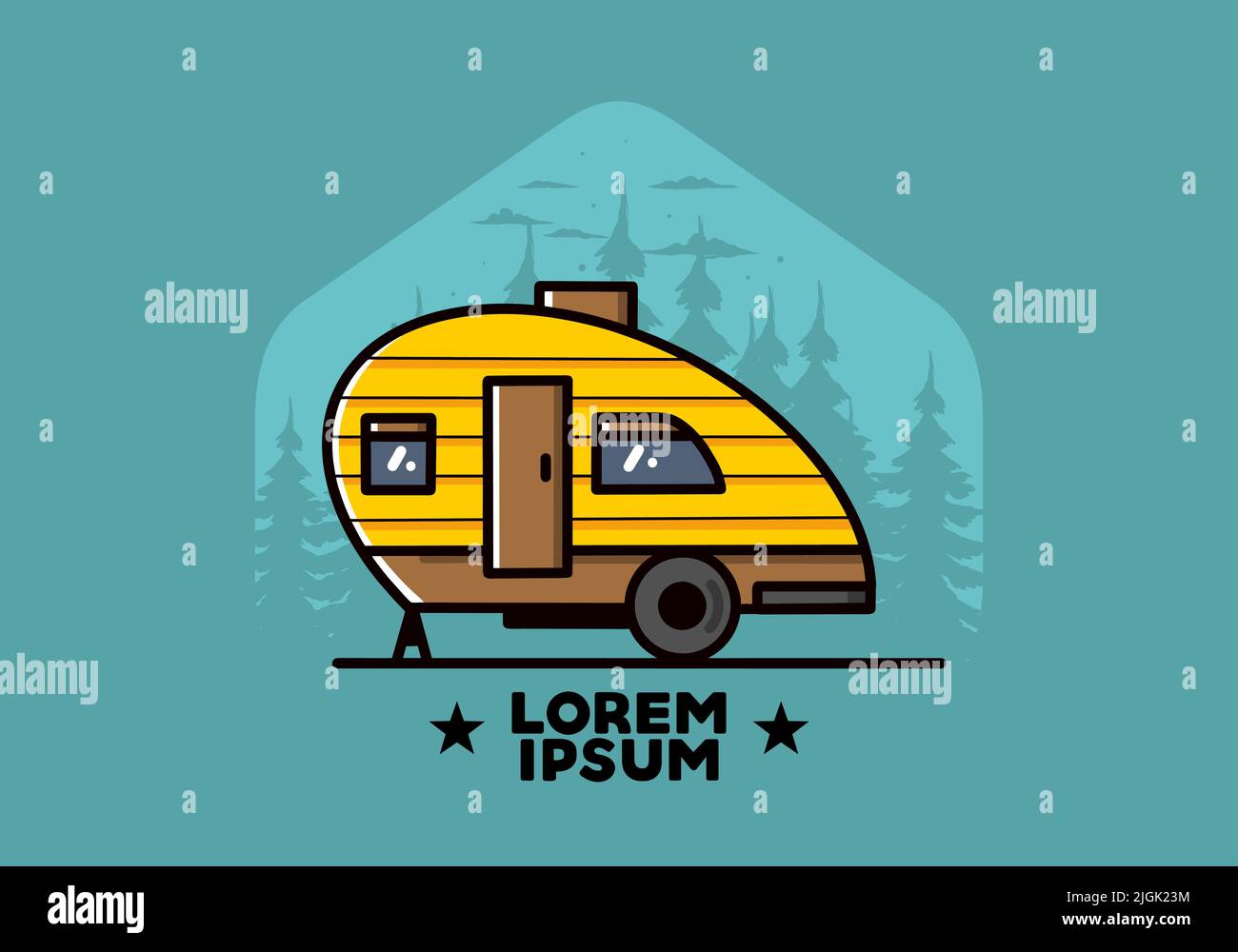 Vintage illustration design of teardrop camper Stock Vector Image & Art ...